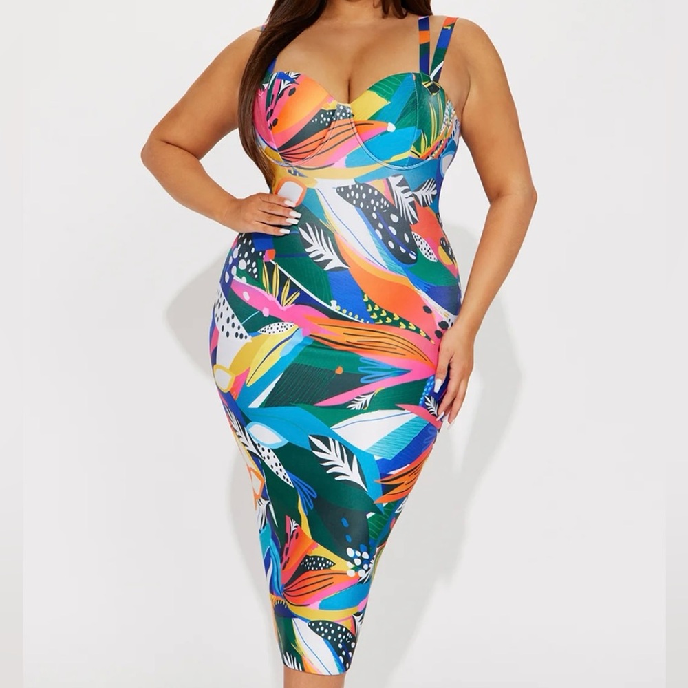 Adrianna Bandage Midi Dress.
